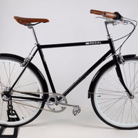 3-Speed City Bicycle withe a Black Frame and 30MM Deep White Rims